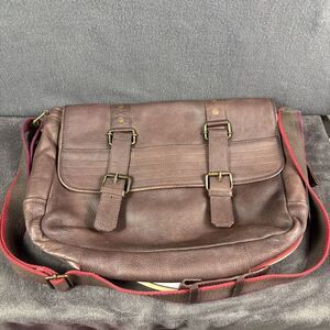 TED BAKER London Rooks Messenger Brown Leather Bag Designer Laptop Bag Unisex